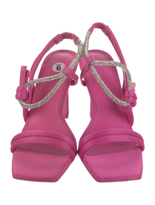 Jonathan Simkhai Satin Crystal Embellishments Slingback Sandals