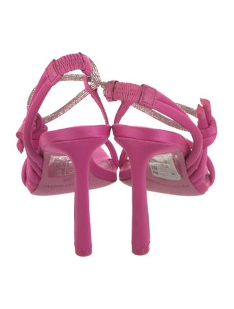 Jonathan Simkhai Satin Crystal Embellishments Slingback Sandals