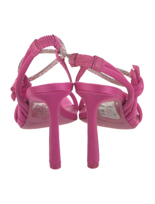 Jonathan Simkhai Satin Crystal Embellishments Slingback Sandals