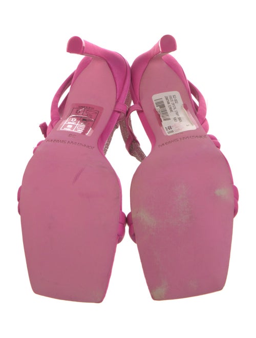 Jonathan Simkhai Satin Crystal Embellishments Slingback Sandals