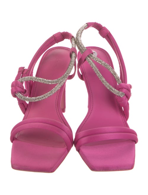 Jonathan Simkhai Satin Crystal Embellishments Slingback Sandals