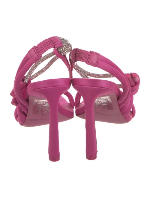 Jonathan Simkhai Satin Crystal Embellishments Slingback Sandals