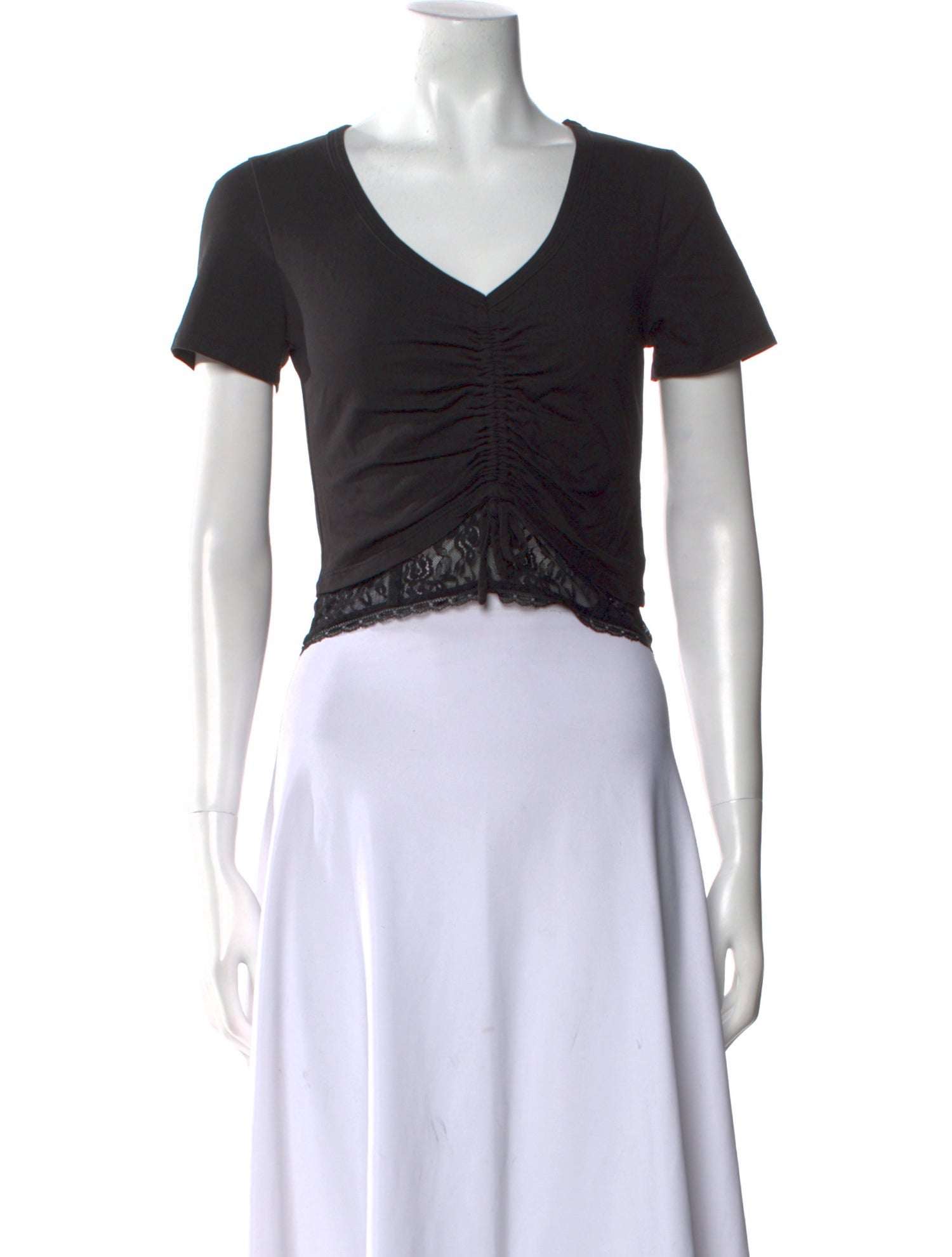 Jonathan Simkhai V-Neck Short Sleeve Crop Top