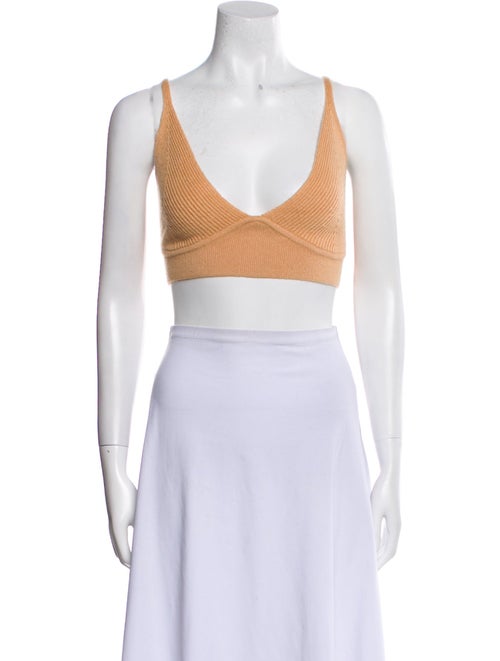 Jonathan Simkhai V-Neck Sleeveless Crop Top