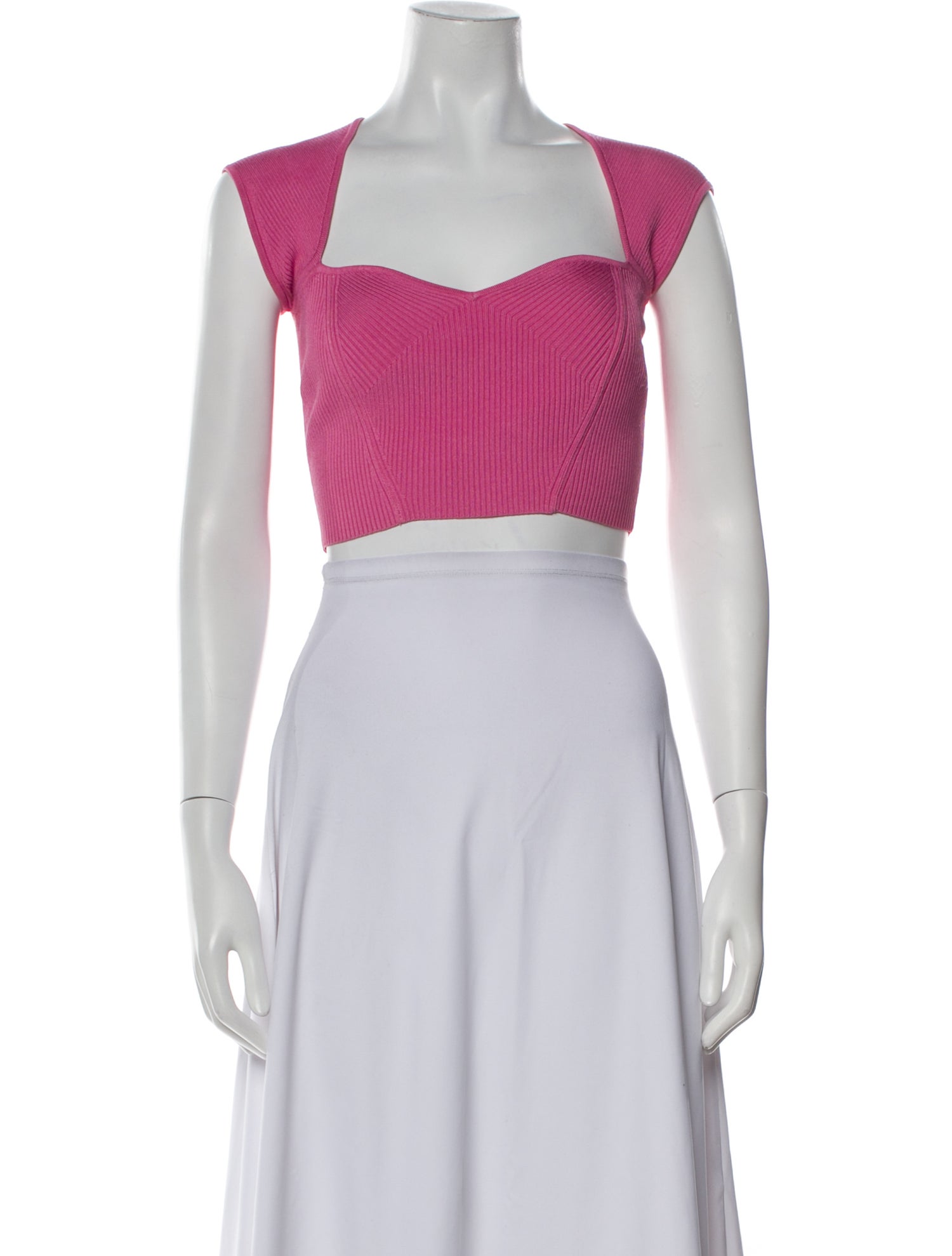 Jonathan Simkhai Square Neckline Sleeveless Crop Top