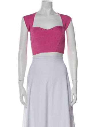 Jonathan Simkhai Square Neckline Sleeveless Crop Top