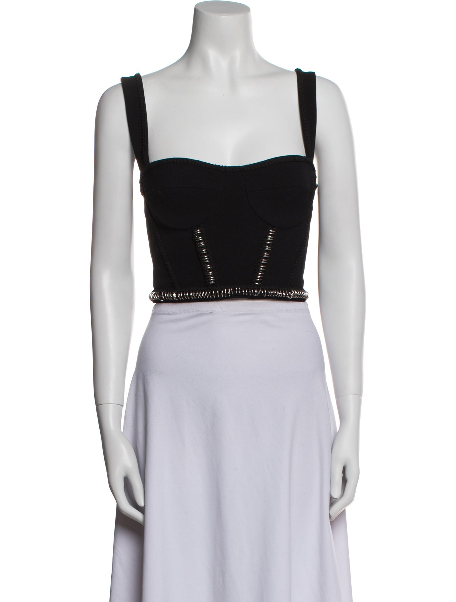 Jonathan Simkhai Square Neckline Sleeveless Crop Top