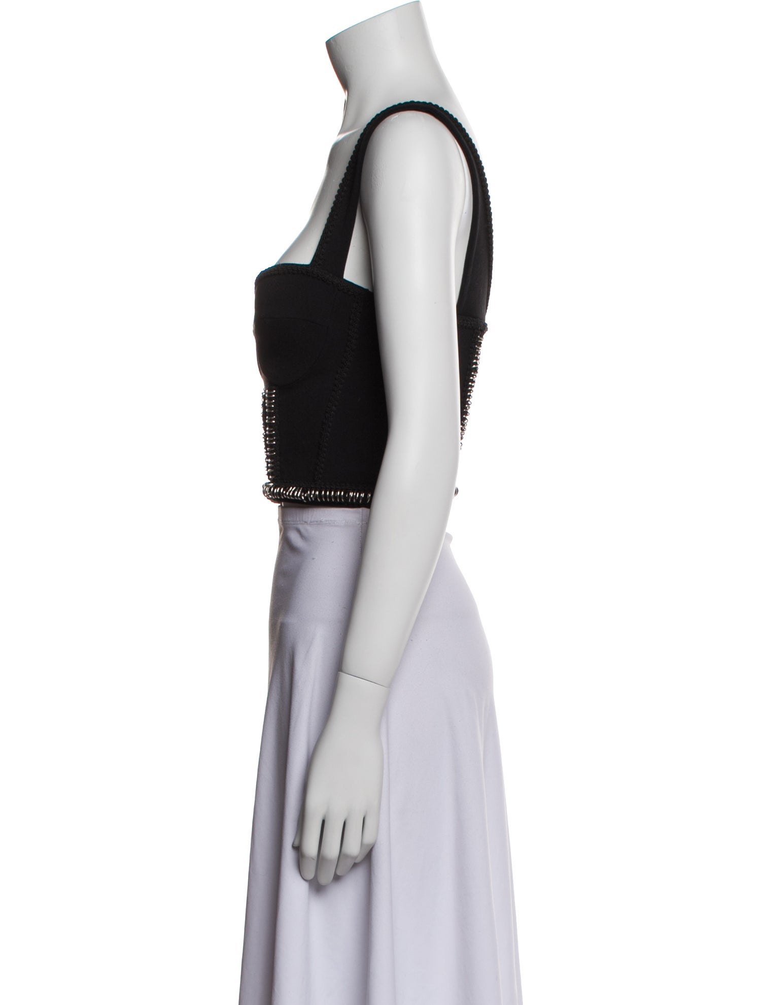 Jonathan Simkhai Square Neckline Sleeveless Crop Top