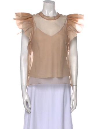 Jonathan Simkhai Crew Neck Short Sleeve Blouse