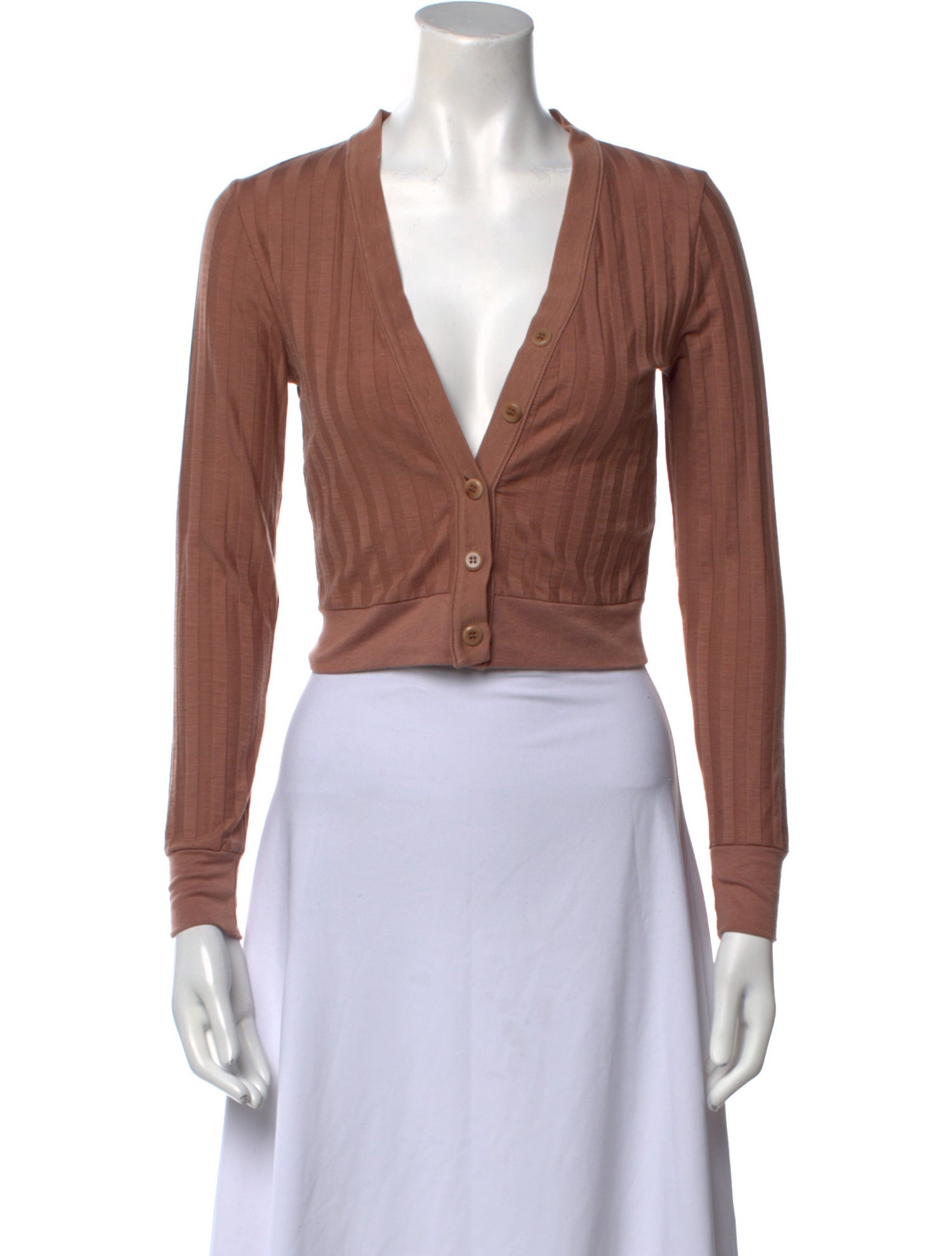 Jonathan Simkhai V-Neck Long Sleeve Crop Top