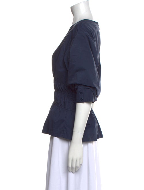 Jonathan Simkhai V-Neck Three-Quarter Sleeve Blouse