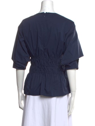 Jonathan Simkhai V-Neck Three-Quarter Sleeve Blouse