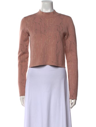 Jonathan Simkhai Mock Neck Long Sleeve Crop Top