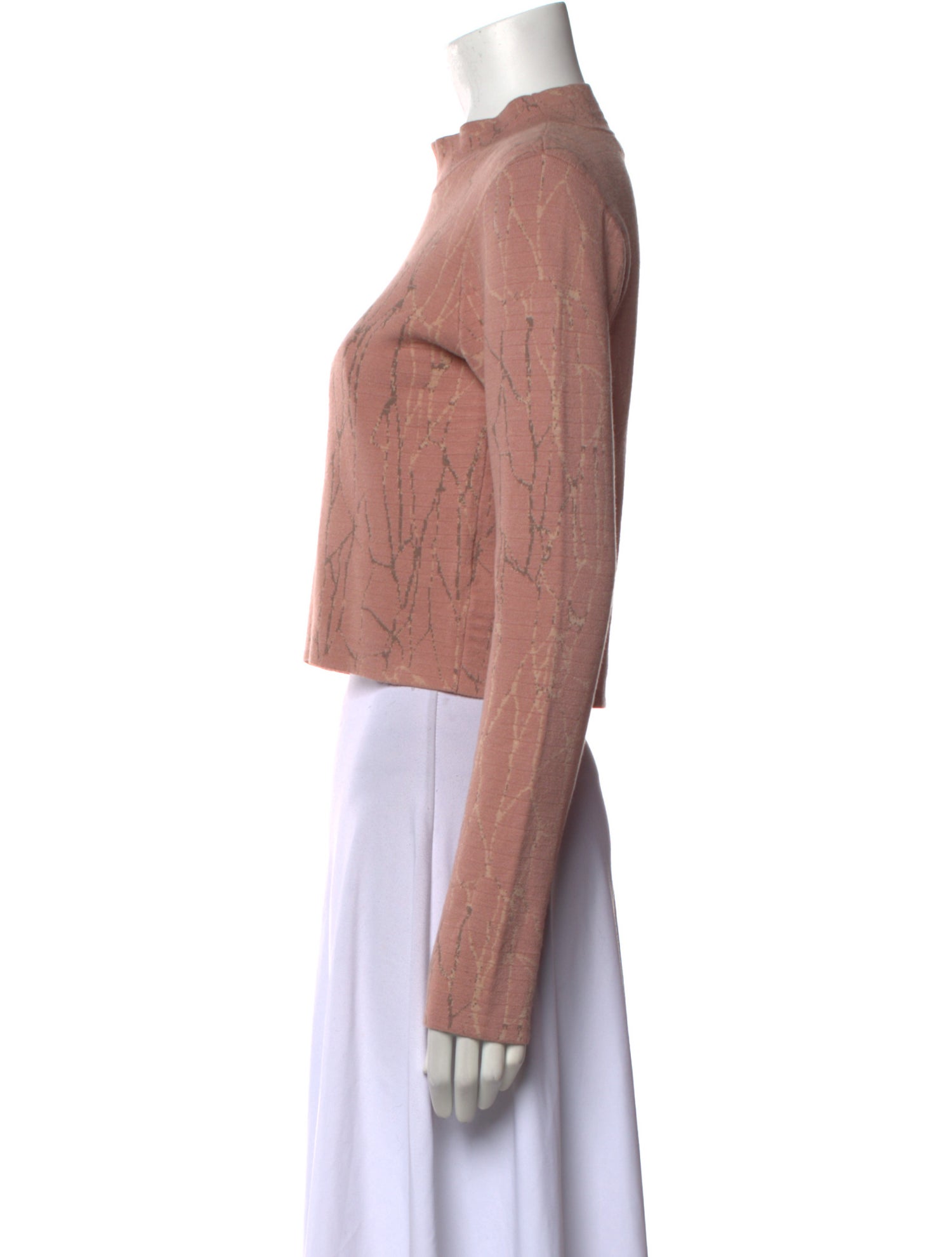 Jonathan Simkhai Mock Neck Long Sleeve Crop Top