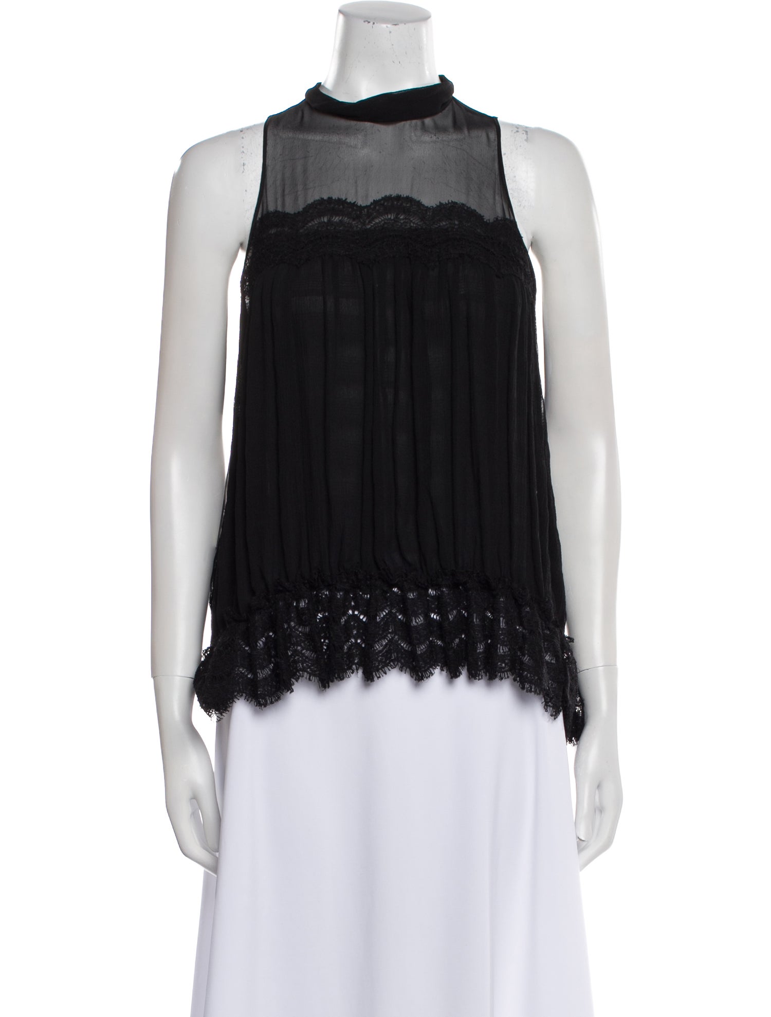 Jonathan Simkhai Mock Neck Sleeveless Blouse