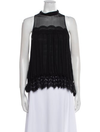 Jonathan Simkhai Mock Neck Sleeveless Blouse
