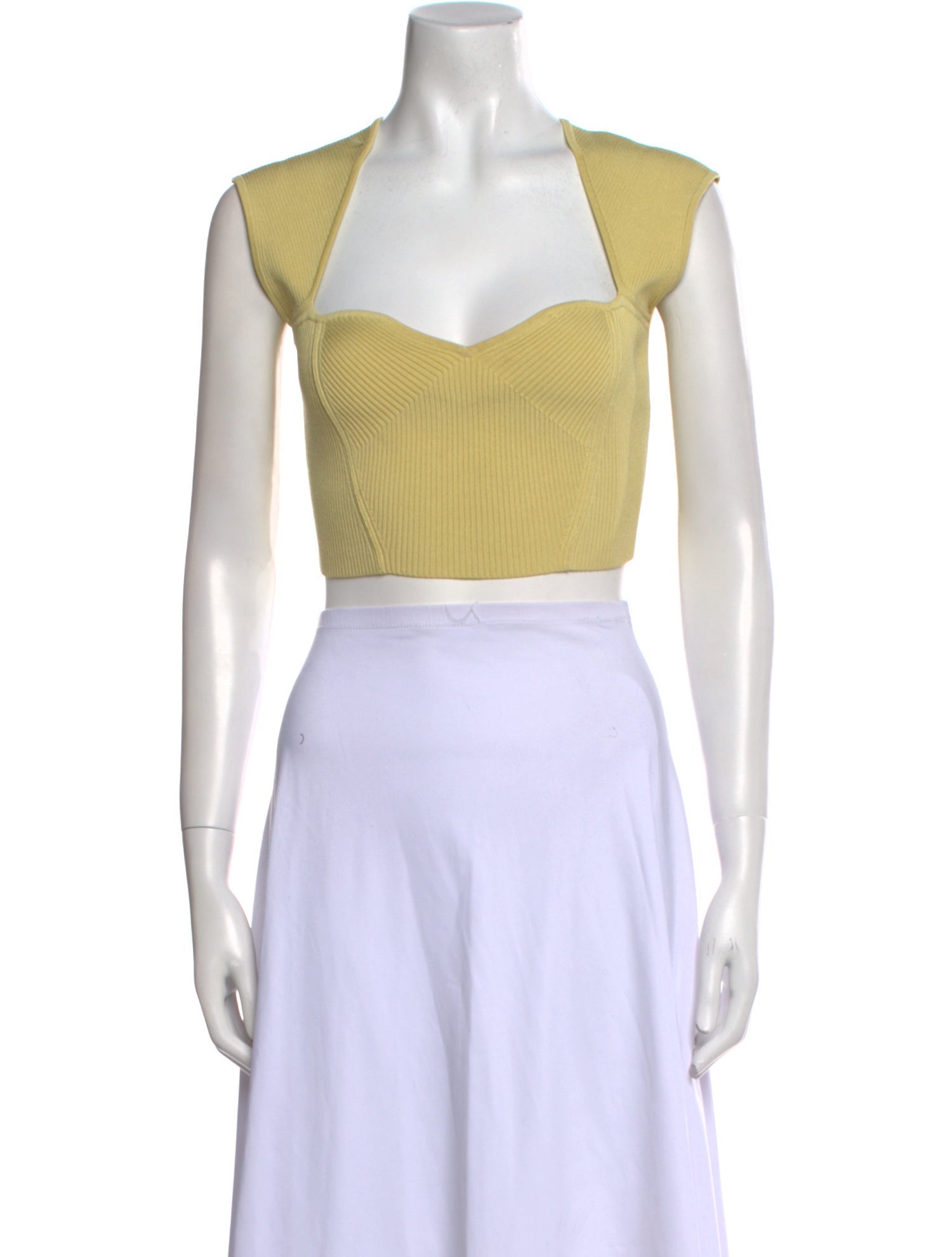Jonathan Simkhai Square Neckline Sleeveless Crop Top