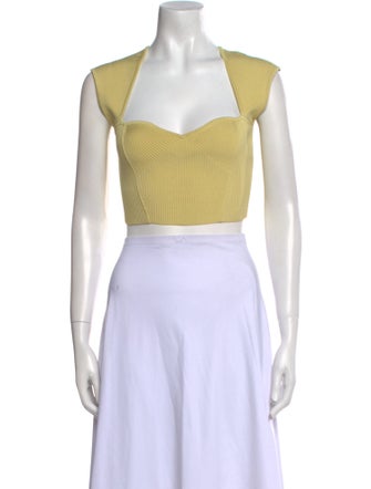 Jonathan Simkhai Square Neckline Sleeveless Crop Top