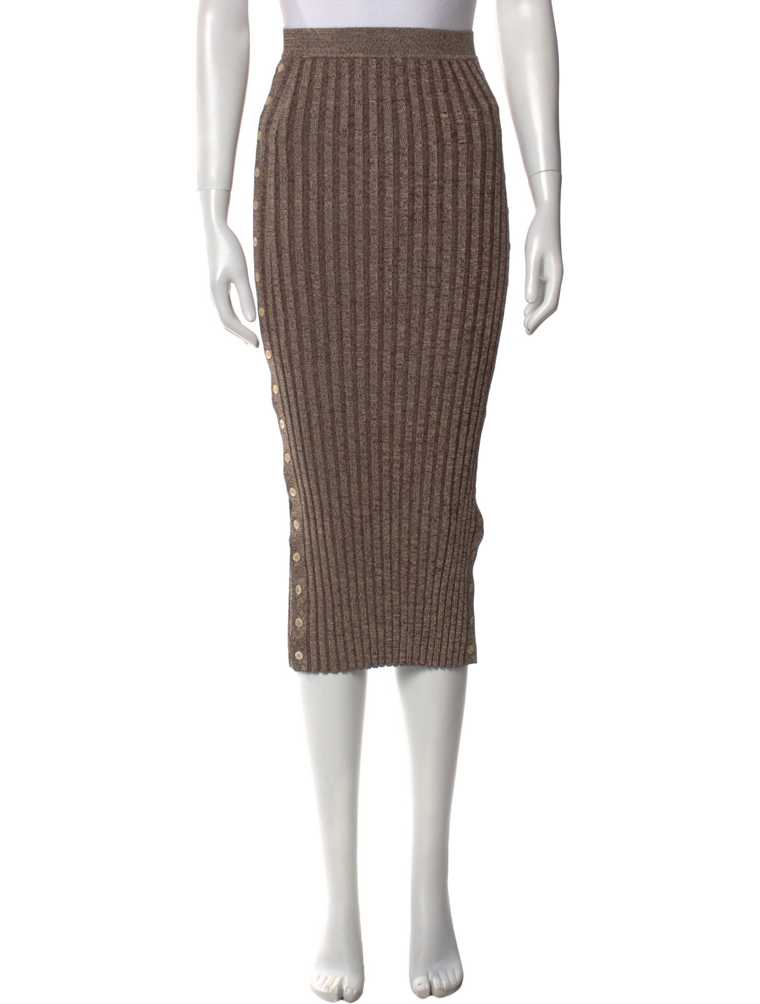 Jonathan Simkhai Pleated Accents Midi Length Skirt