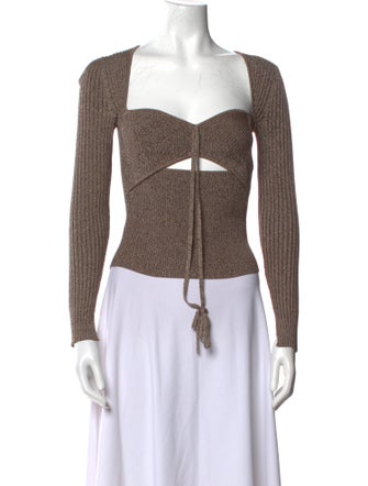 Jonathan Simkhai Square Neckline Long Sleeve Crop Top