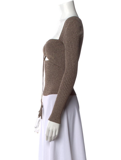 Jonathan Simkhai Square Neckline Long Sleeve Crop Top