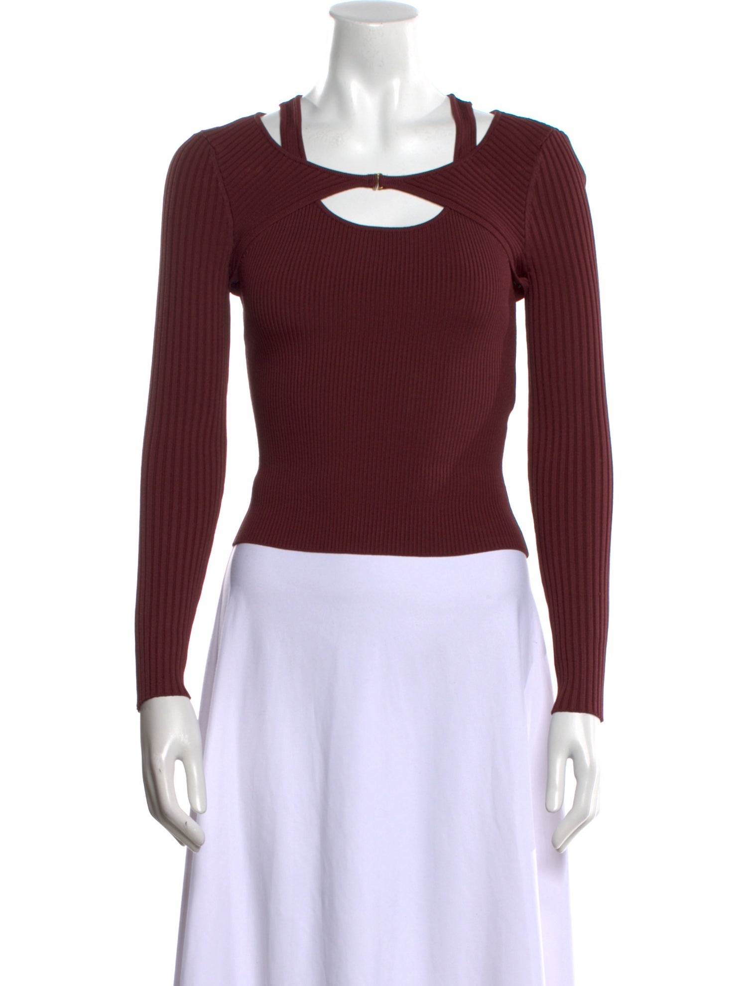 Jonathan Simkhai Square Neckline Long Sleeve Crop Top