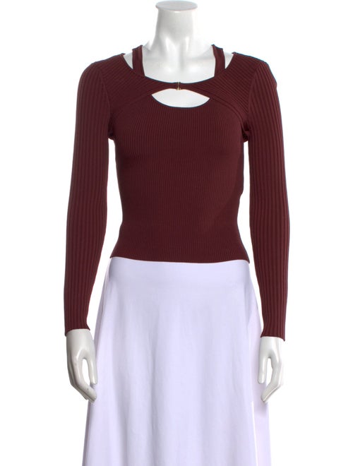 Jonathan Simkhai Square Neckline Long Sleeve Crop Top