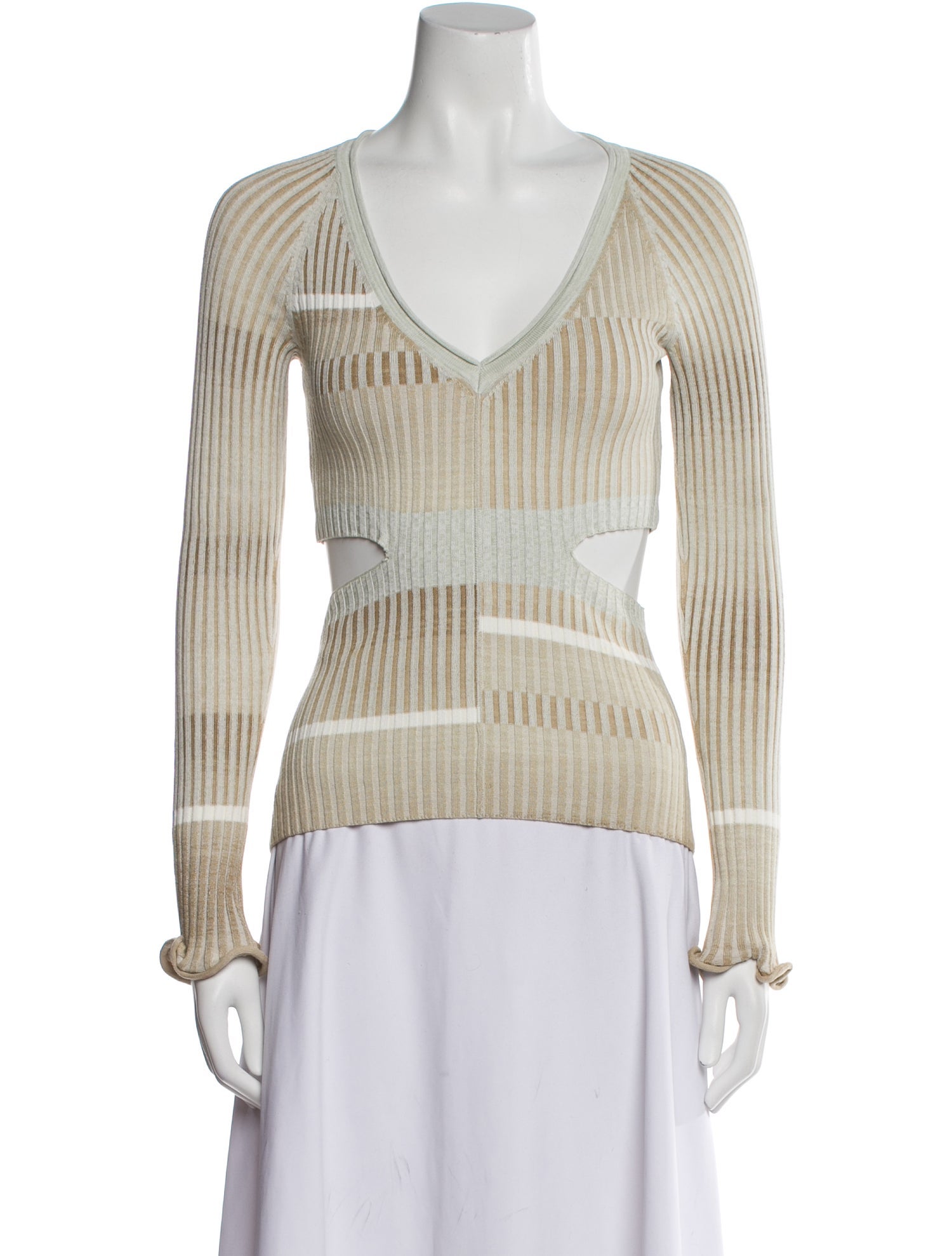 Jonathan Simkhai Striped V-Neck Top