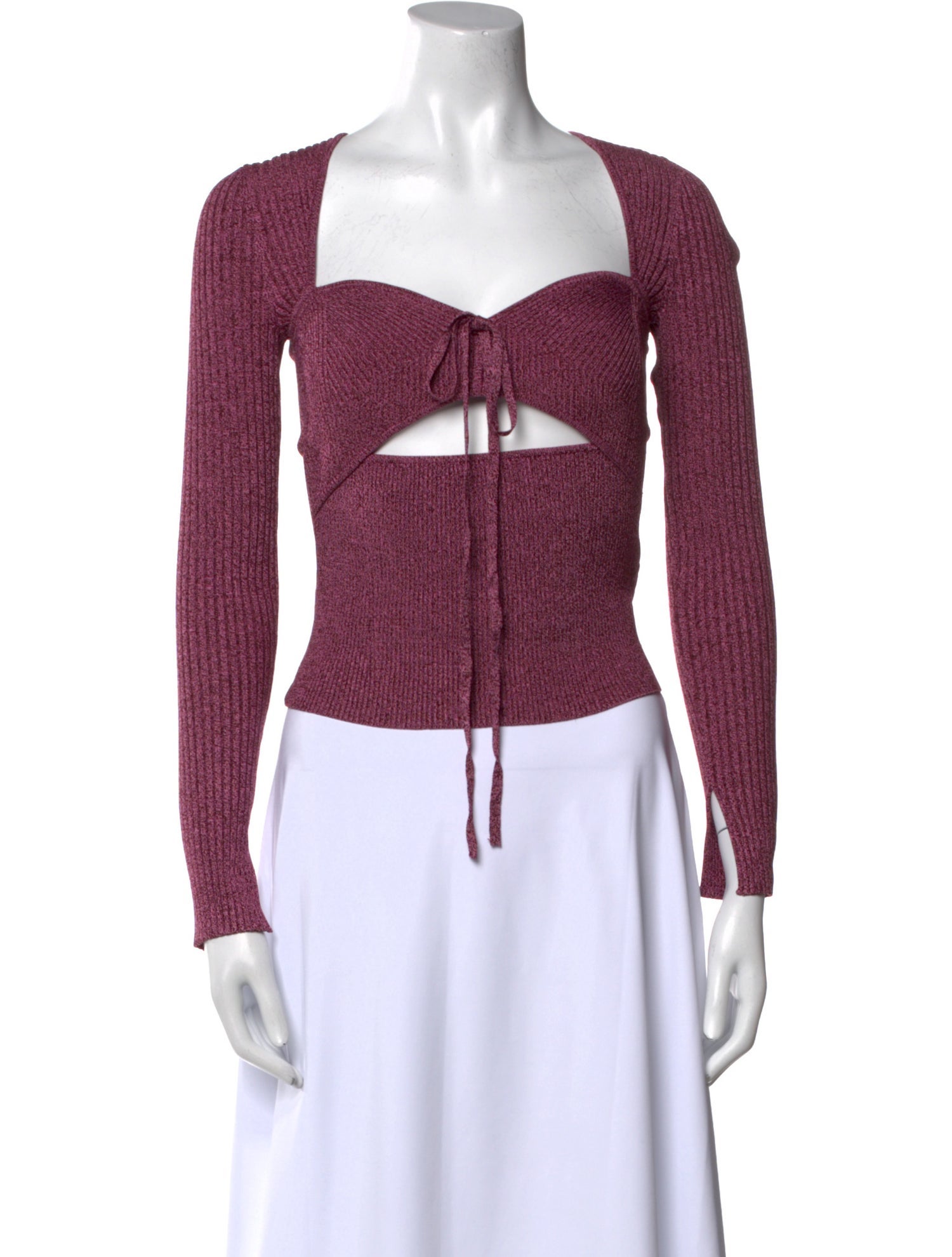 Jonathan Simkhai Square Neckline Long Sleeve Crop Top