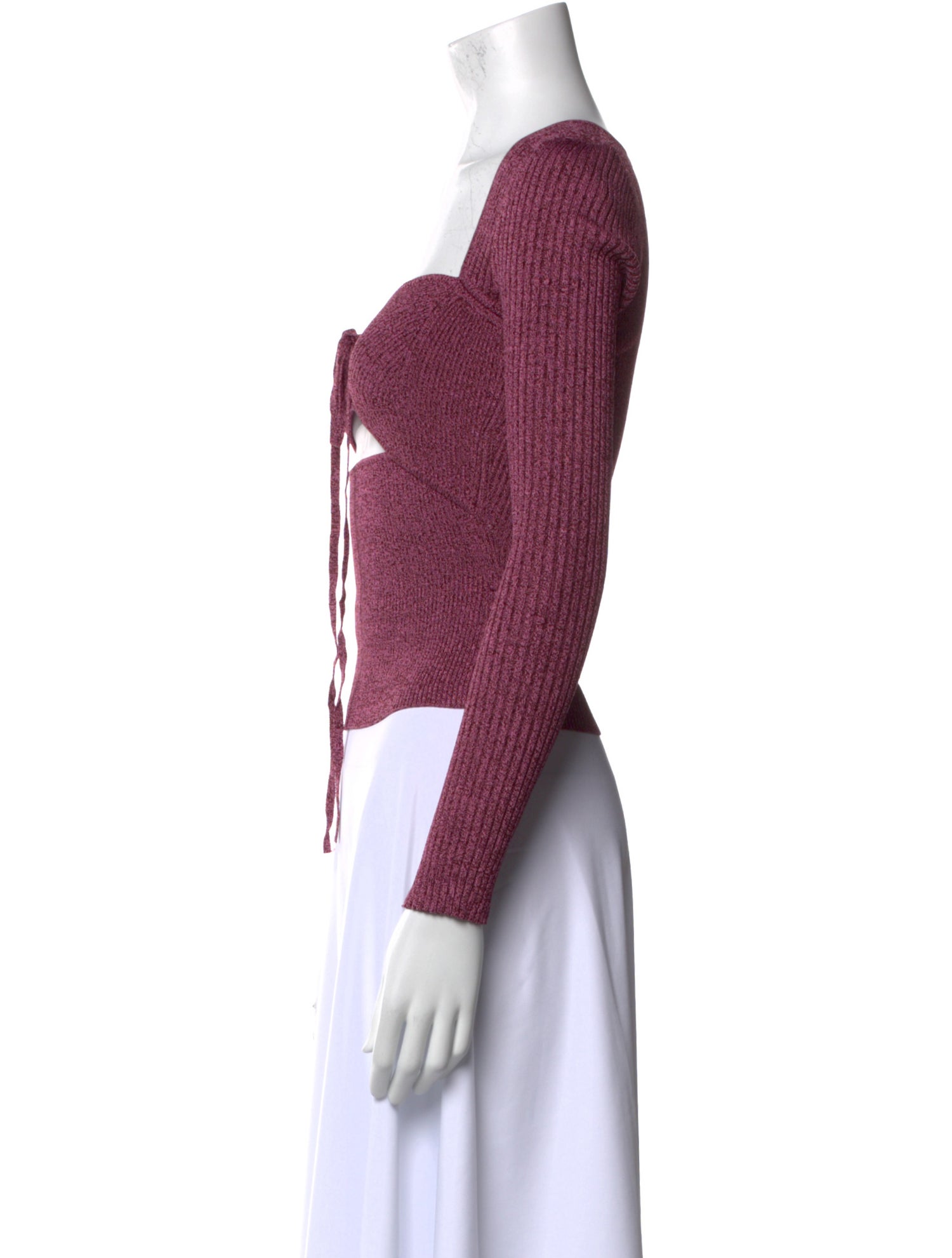 Jonathan Simkhai Square Neckline Long Sleeve Crop Top