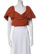 Jonathan Simkhai V-Neck Short Sleeve Crop Top