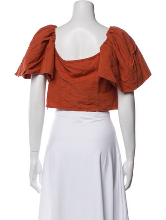 Jonathan Simkhai V-Neck Short Sleeve Crop Top