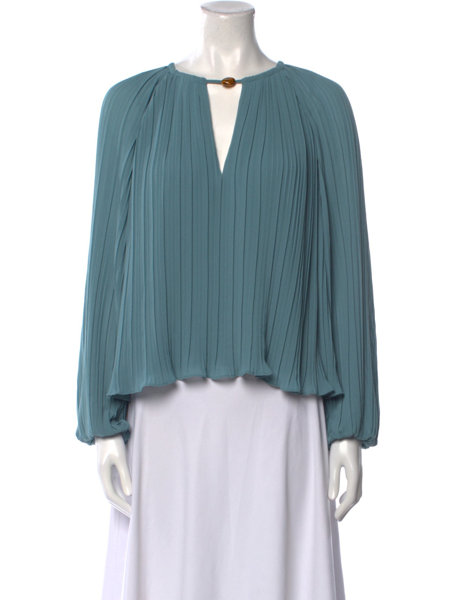 Jonathan Simkhai V-Neck Long Sleeve Blouse