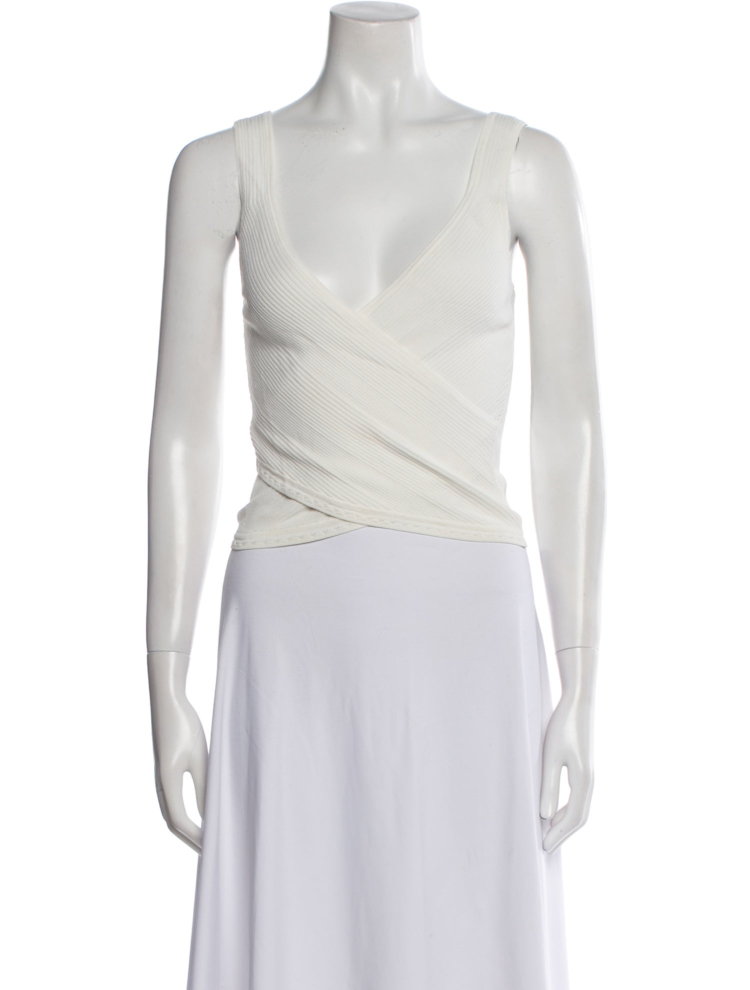 Jonathan Simkhai V-Neck Sleeveless Crop Top