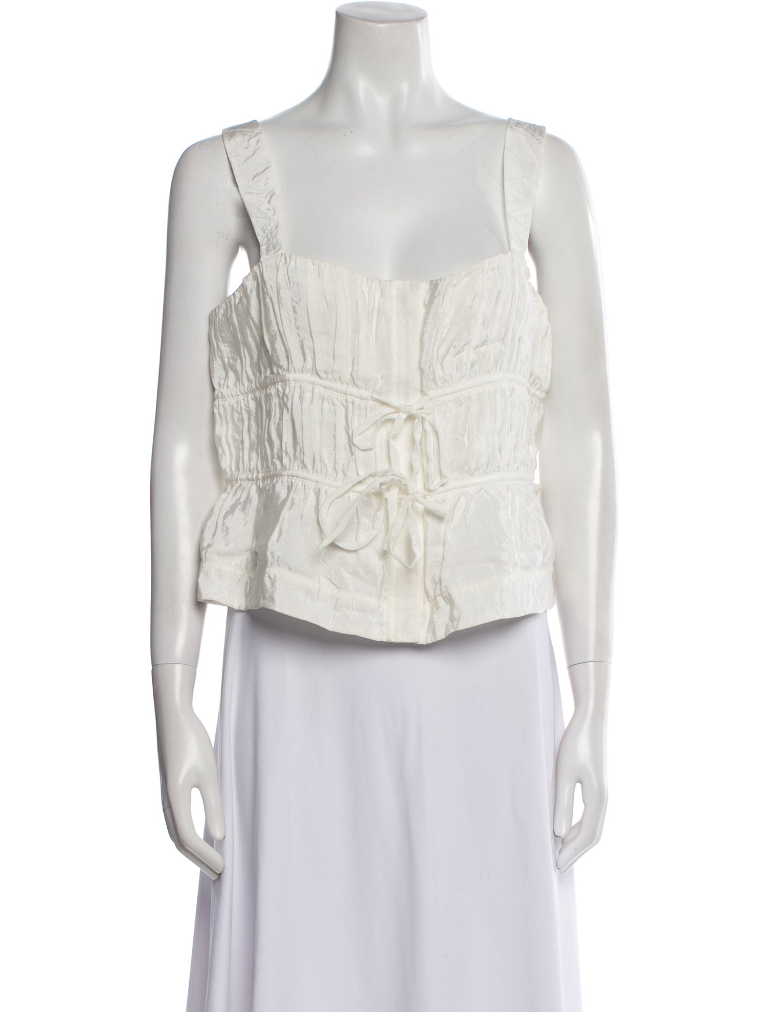 Jonathan Simkhai Square Neckline Sleeveless Crop Top