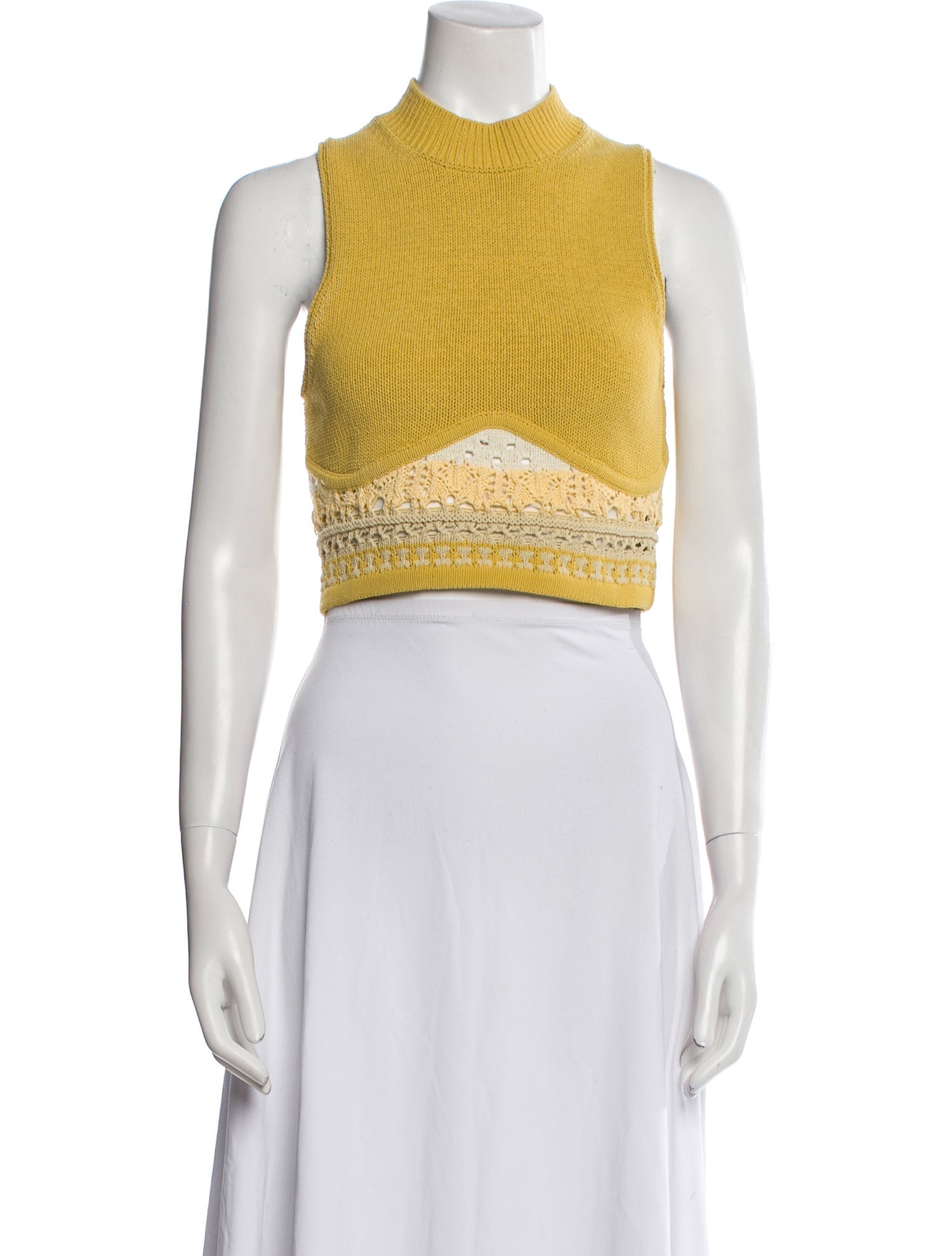 Jonathan Simkhai Printed Mock Neck Crop Top