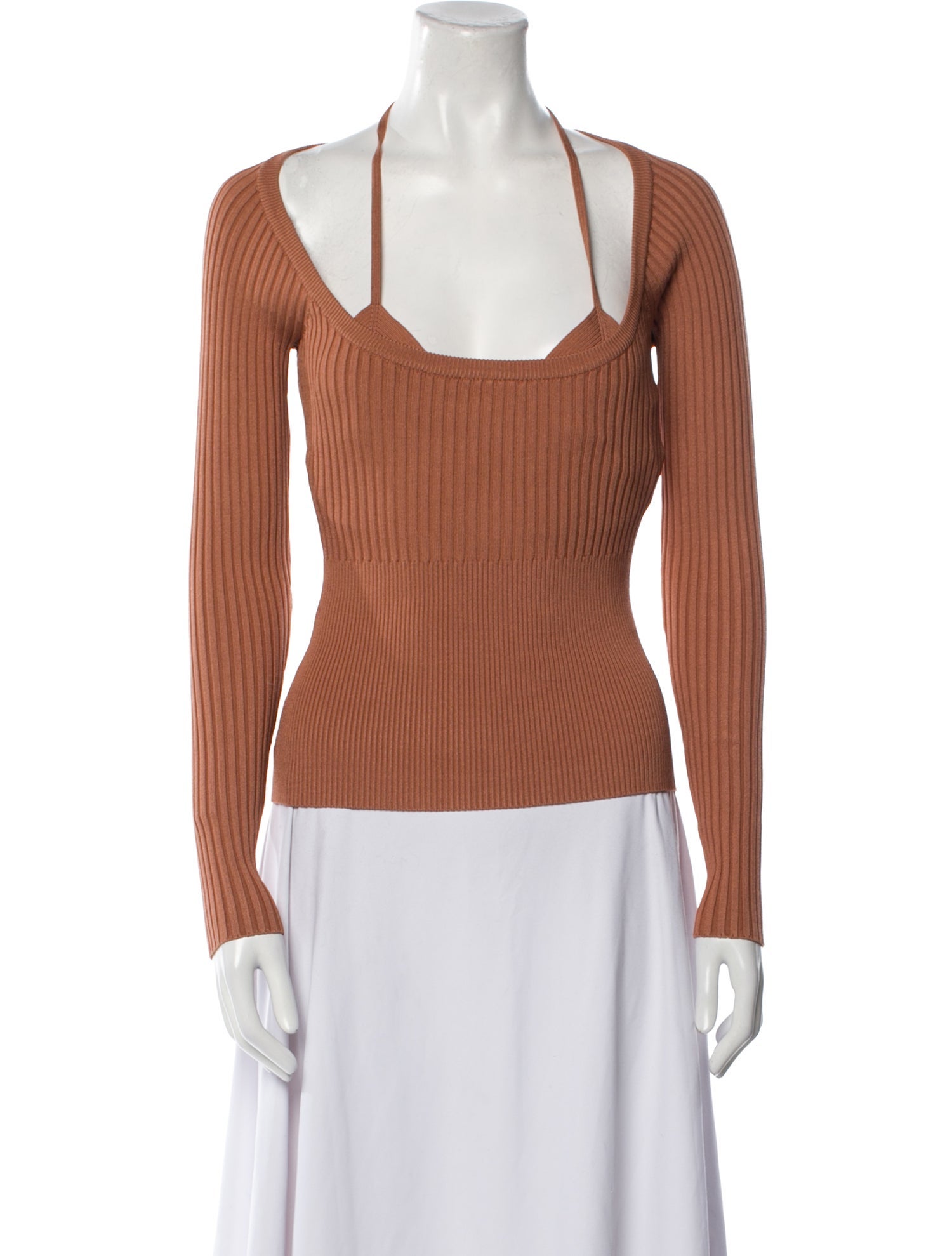 Jonathan Simkhai Square Neckline Long Sleeve Top