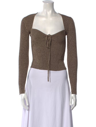 Jonathan Simkhai Square Neckline Long Sleeve Crop Top