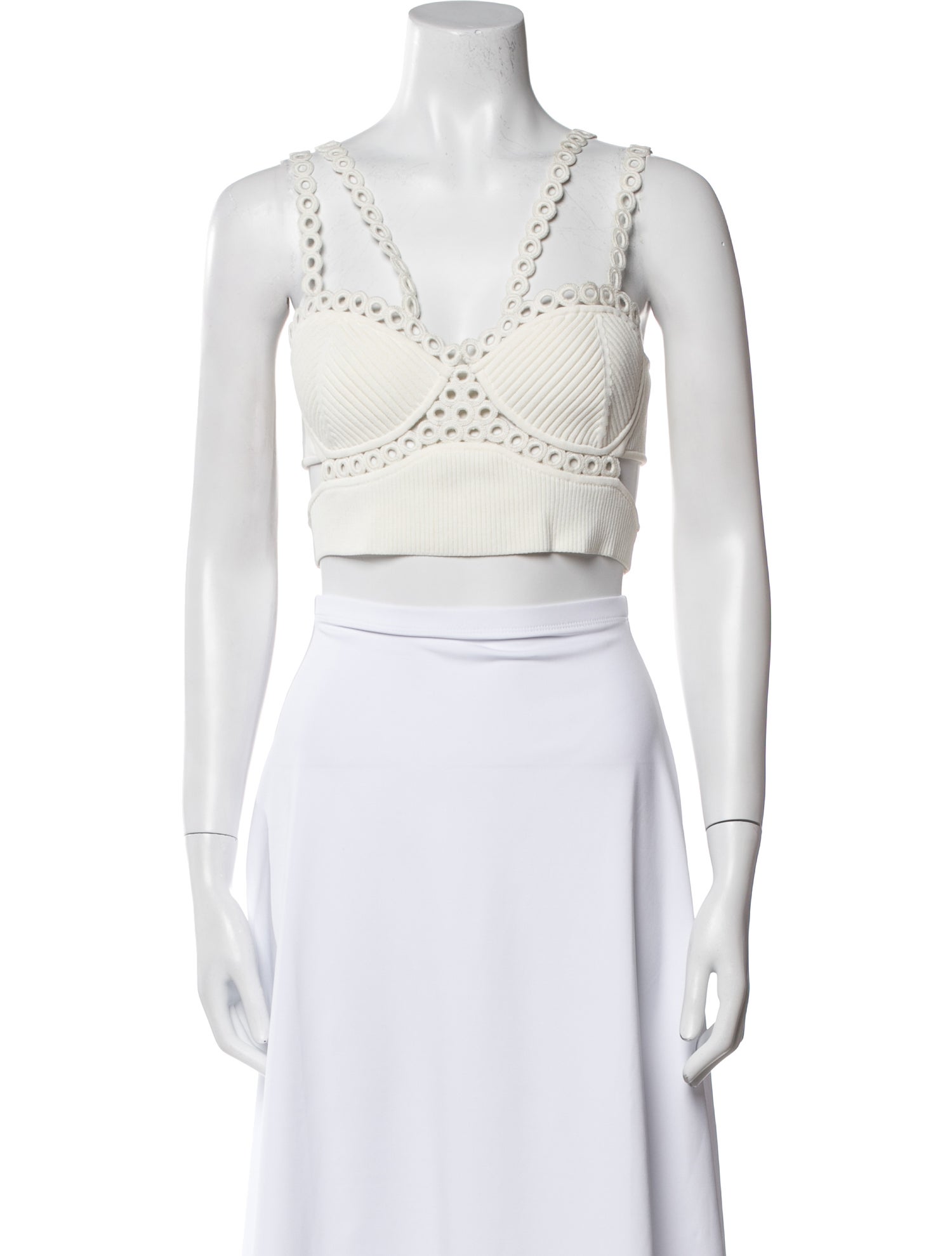 Jonathan Simkhai Square Neckline Sleeveless Crop Top