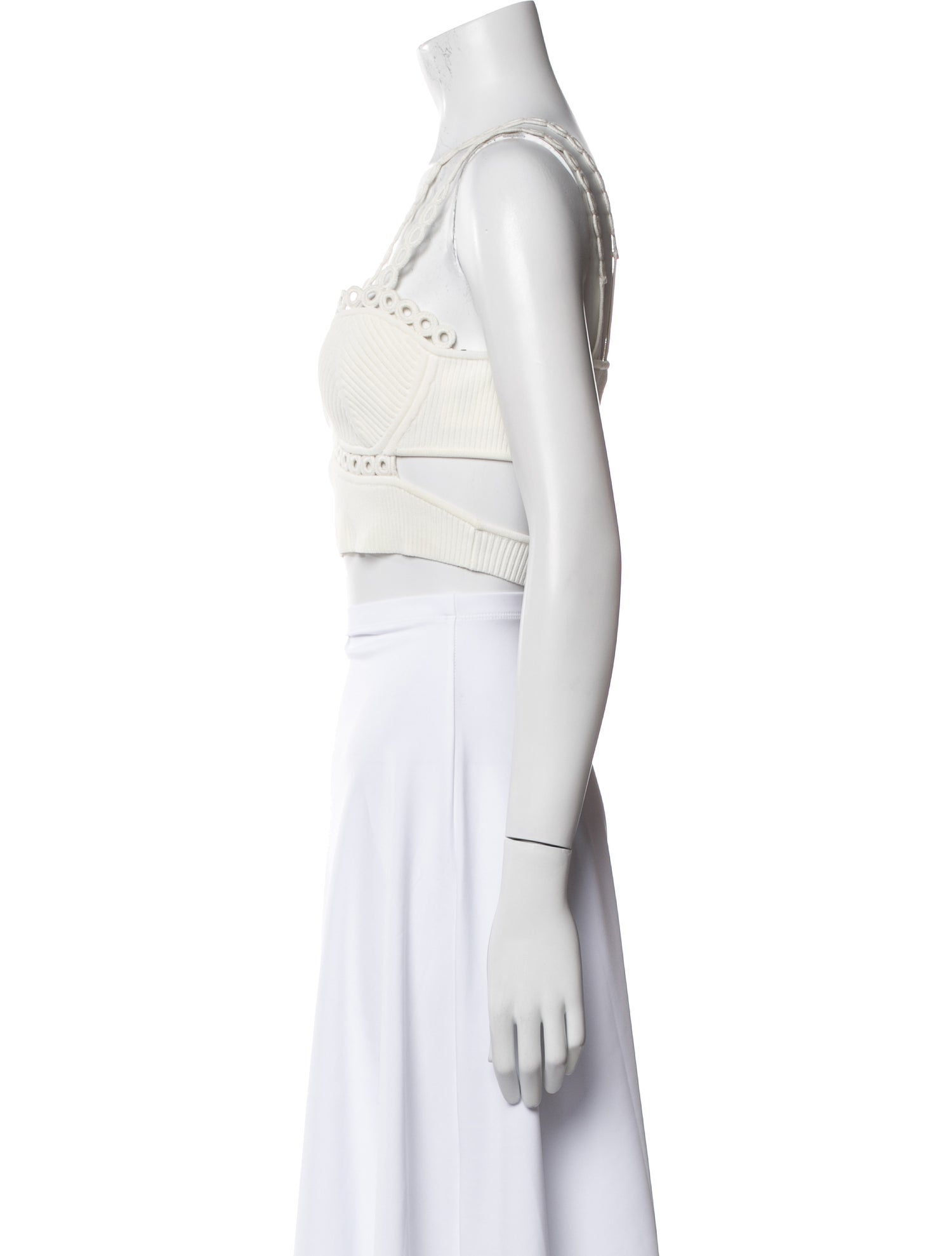 Jonathan Simkhai Square Neckline Sleeveless Crop Top
