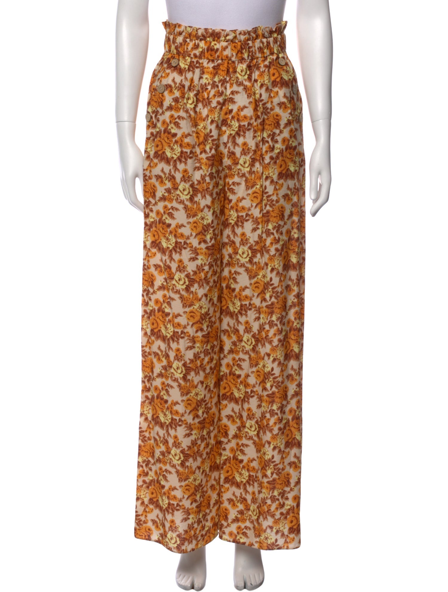 Jonathan Simkhai Floral Print Wide Leg Pants
