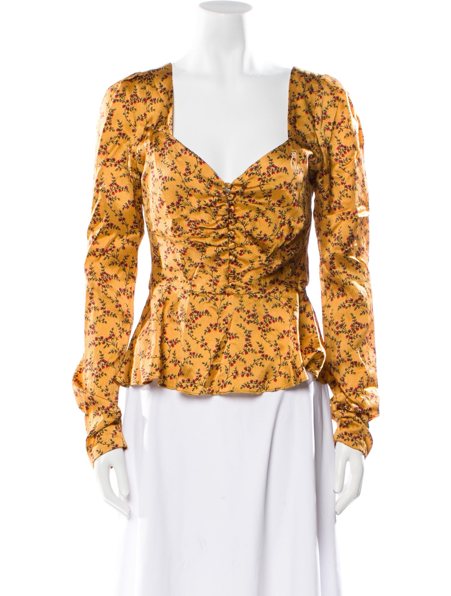 Jonathan Simkhai Silk Floral Print Blouse