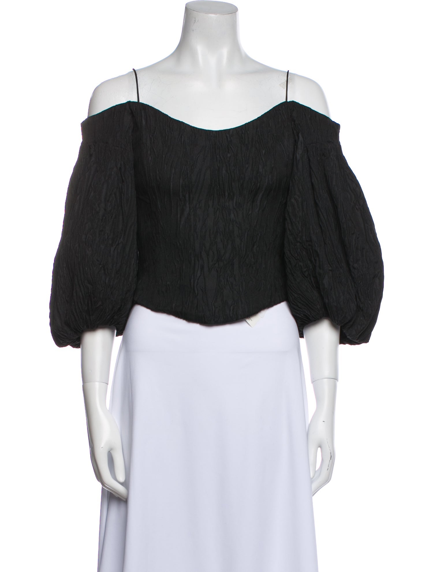 Jonathan Simkhai Off-The-Shoulder Three-Quarter Sleeve Crop Top w/ Tags