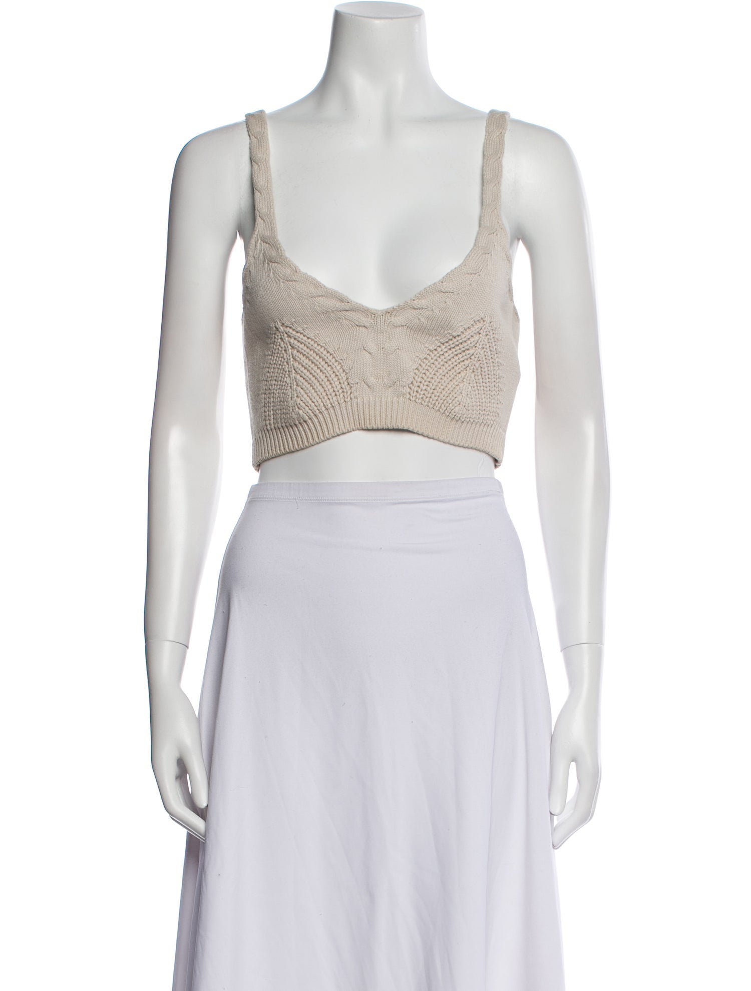 Jonathan Simkhai V-Neck Sleeveless Crop Top