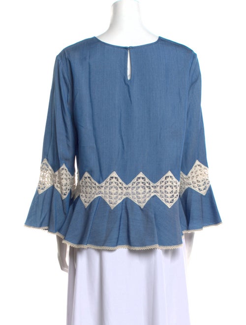 Jonathan Simkhai Bateau Neckline Three-Quarter Sleeve Blouse