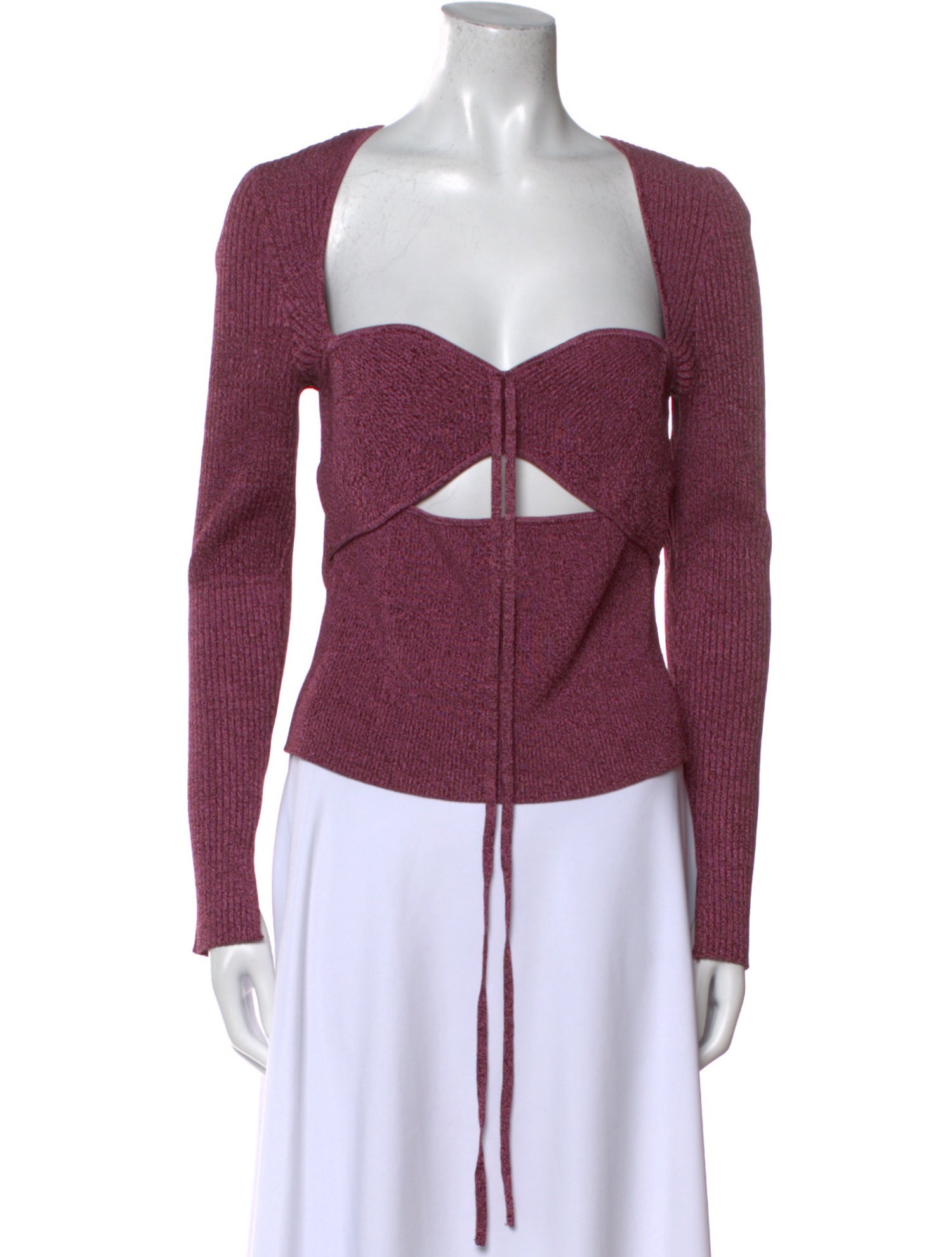 Jonathan Simkhai Square Neckline Long Sleeve Crop Top