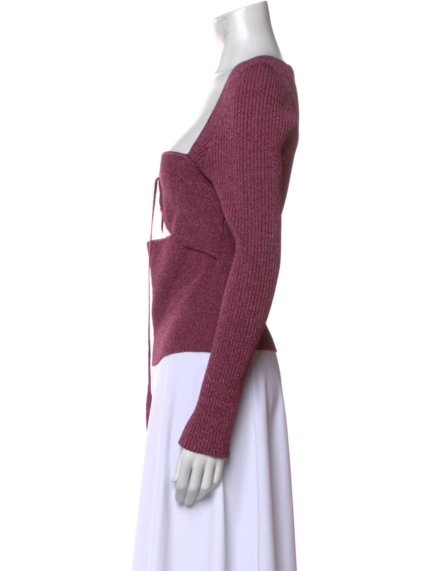 Jonathan Simkhai Square Neckline Long Sleeve Crop Top