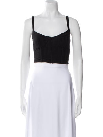 Jonathan Simkhai Square Neckline Sleeveless Crop Top