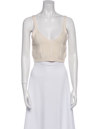 Jonathan Simkhai Wool V-Neck Crop Top
