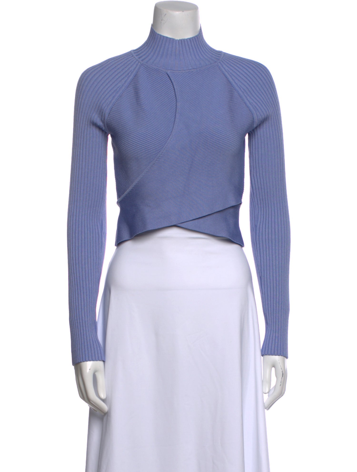 Jonathan Simkhai Mock Neck Long Sleeve Crop Top